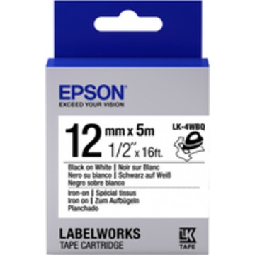 TAPE - LK4WBQ IRON ON BLK/: Label Cartridge Iron on LK-4WBQ Black/W...