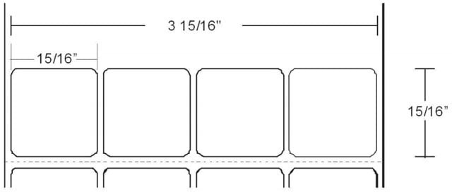 ZEBRA AIT, CONSUMABLES, LABEL, POLYESTER, 0.9375IN X 0.9375IN (23.8 X 23.8MM), LINER(W): 3.93IN, 4-ACROSS, TT, Z-XTREME 5000T WHITE, COATED, PERMANENT ADHESIVE, 1IN (25.4MM) CORE, 2300/ROLL, 4/BOX, PL