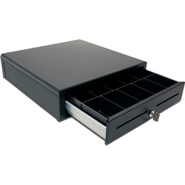 Cajón de Dinero APG Minota 1616, Deslizante, de Apertura Frontal, Cableado, 24V, Negro, 8C4N, Bandeja de Metal