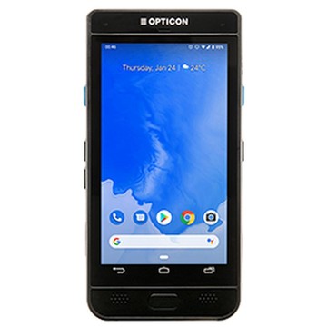 Opticon, H33 Mobile Computer, Android 9, 2D Imager, WiFi / Bluetooth, battery, hand strap, USB cable, power supply