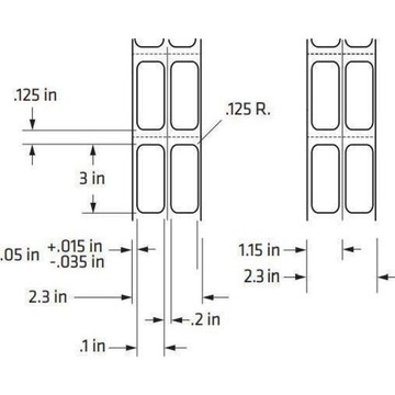 Lbl Custom Set Of 2 25,40X76,20 2Mill Gl