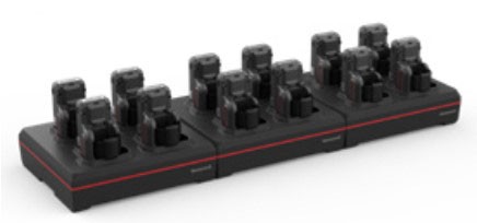 12 bay 8675i device charger with power supply. Charges complete 8675i unit with battery installed. Region-specific cord must be ordered separately.