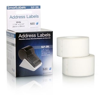 SLP White Address Labels1-1/ 8'' x 3-1/2'', 2 rolls, 130 ea