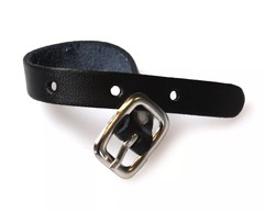 Black Leather Luggage Strap with Silver Buckle (Pack of 100) image