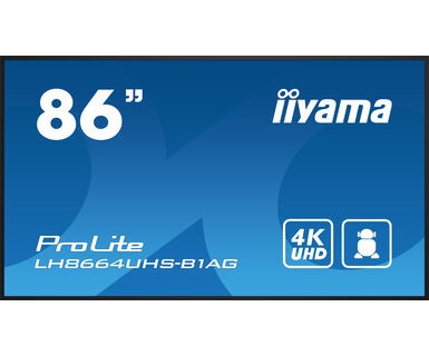 iiyama ProLite IDS, iiSignage, 24/7, 217.4 cm (85.6''), 4K, RS232, Ethernet, Wi-Fi, Android, kit (RS232), black